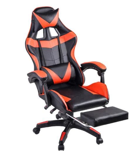 ゲーミングチェア リクライニングチェア オフィスチェア PCチェア (赤黒)