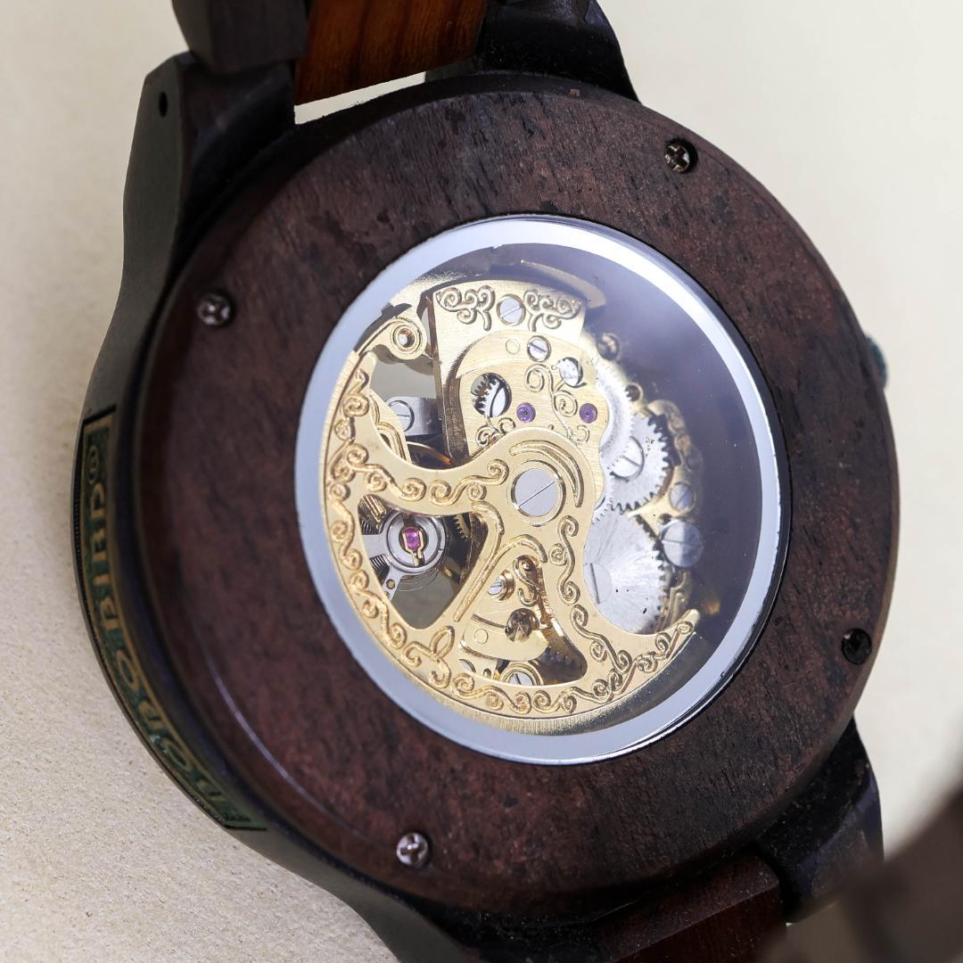稼働 BOBO BIRD 腕時計 機械式 自動巻き 裏スケ 木製 1578