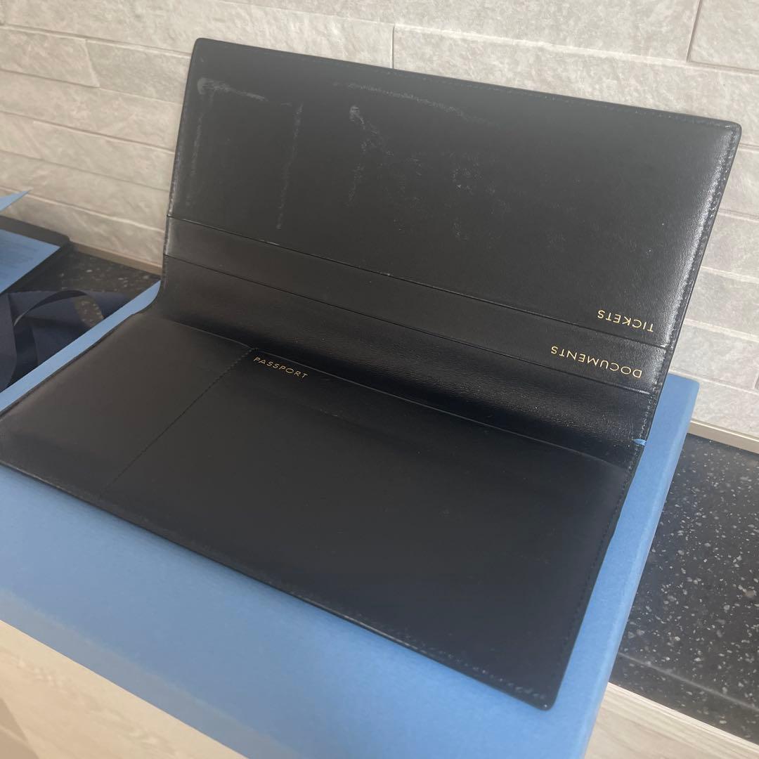 SMYTHSON スマイソン ボーディングパス+パスポートケースセット 黒 美品