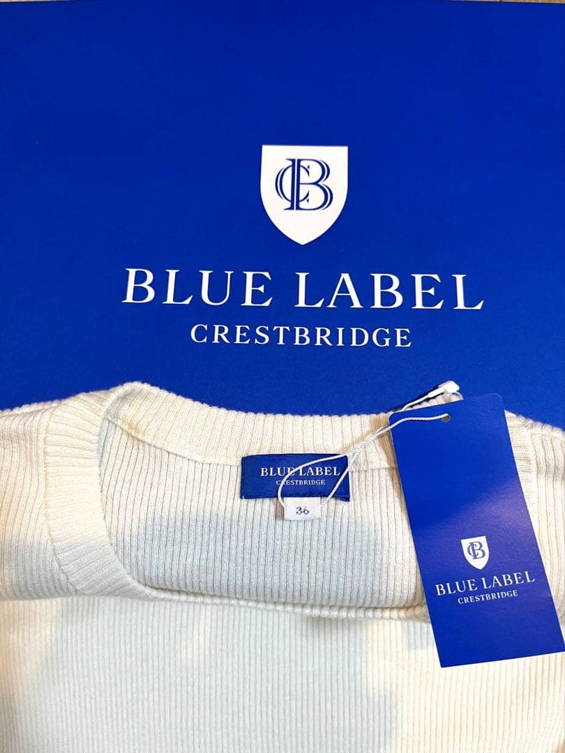 新品　タグ付き　ブルーレーベルクレストブリッジ　ニットワンピース　チェック　S