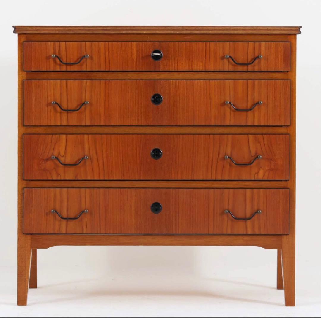 スウェーデン チーク×ビーチ材 チェスト 北欧家具 アンティーク インテリア