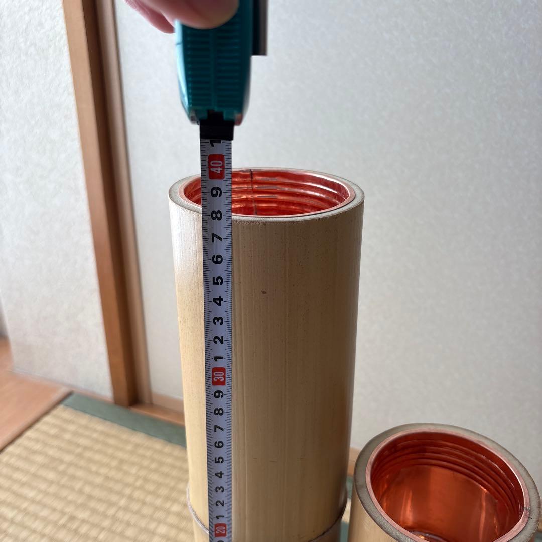 69 短三管筒　3本セット　竹製　華道　生花　格花　花器　水仙