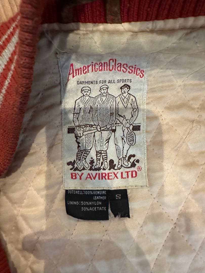 AVIREX 赤 レザーフライトジャケット
