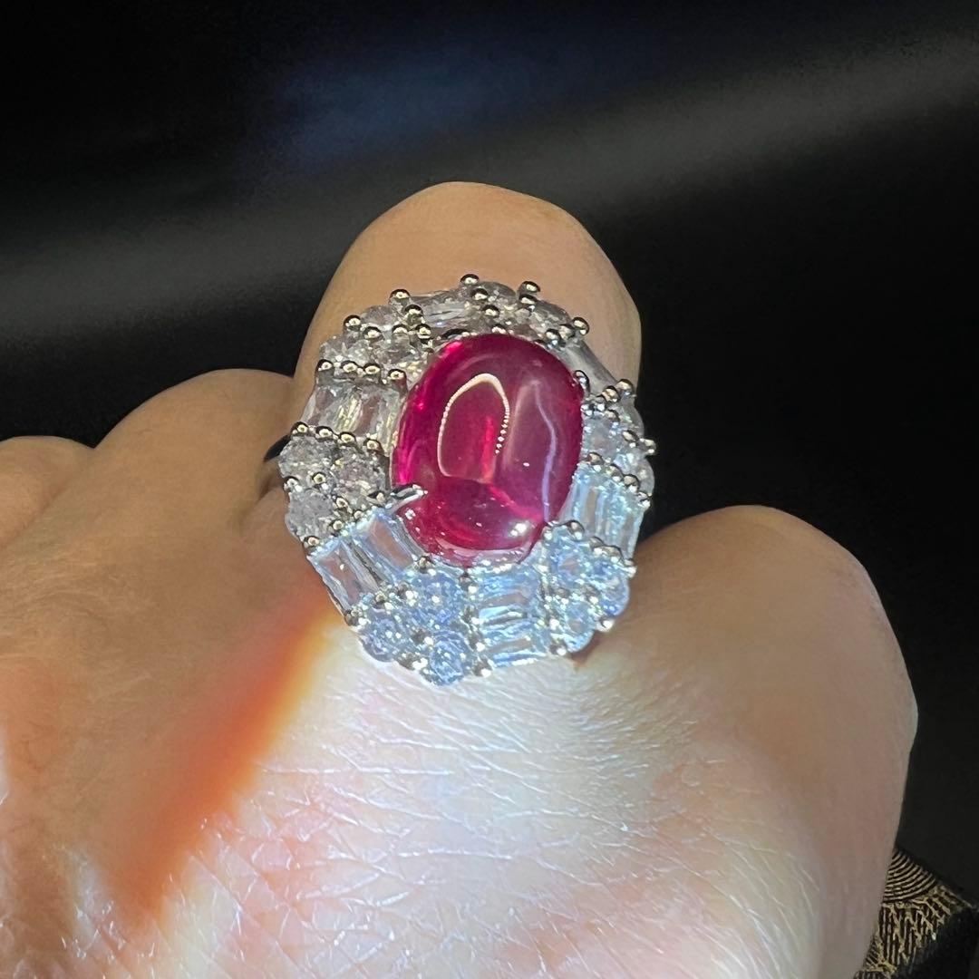 ミャンマー産大粒 七色のルビー3点セット海外鑑定書付ペンダント+リング+ピアス