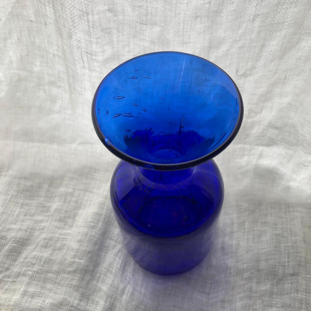 北欧　エリック・ホグラン　花瓶　ブルー　アンティーク