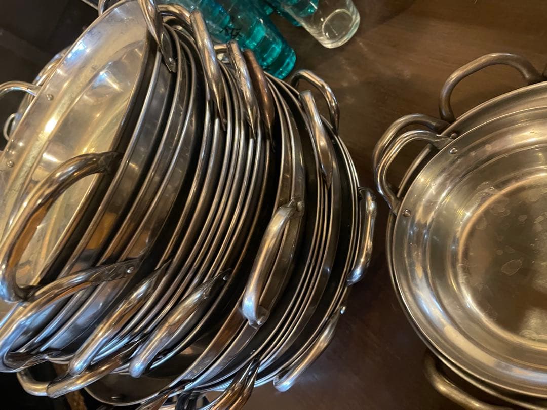 【toshi】【お得】ステンレススチール 両手鍋 34個セット