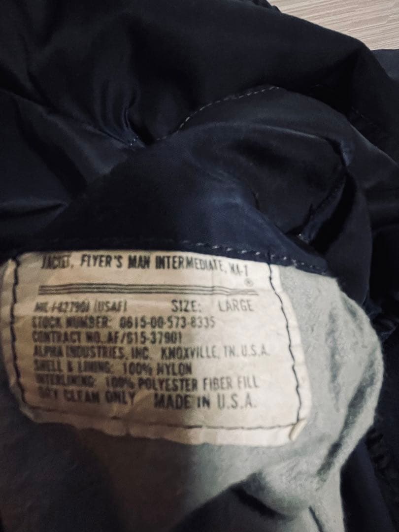 【値下】 ALPHA アルファ MA-1 フライトジャケット アメリカ製