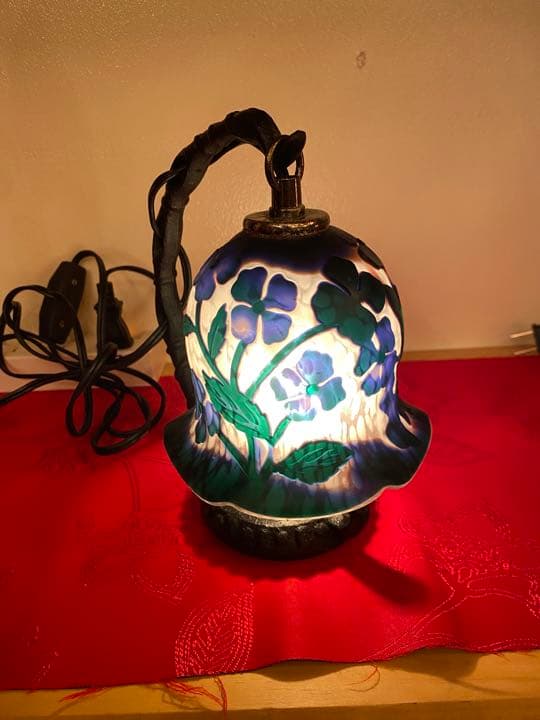 美品 ガレ風 ガレ風ランプ ガレ調ランプ アンティークランプ