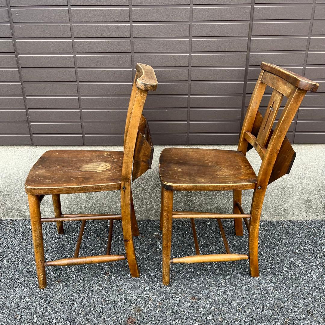 アンティーク　チャーチチェア　ダイニング　教会　椅子　イギリス　ヴィンテージ　②