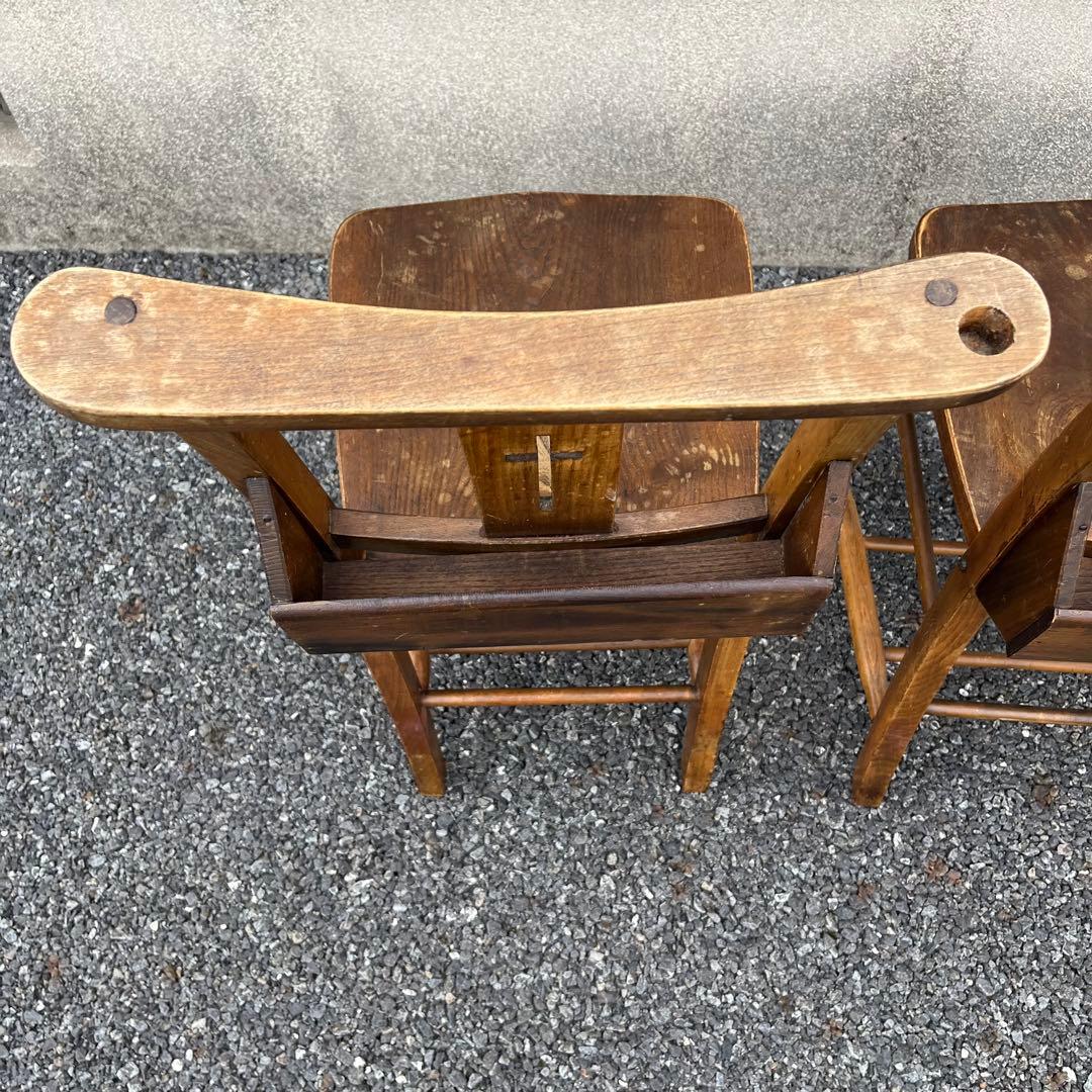 アンティーク　チャーチチェア　ダイニング　教会　椅子　イギリス　ヴィンテージ　②