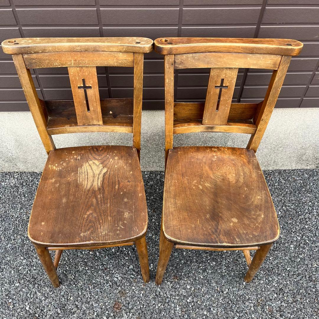 アンティーク　チャーチチェア　ダイニング　教会　椅子　イギリス　ヴィンテージ　②