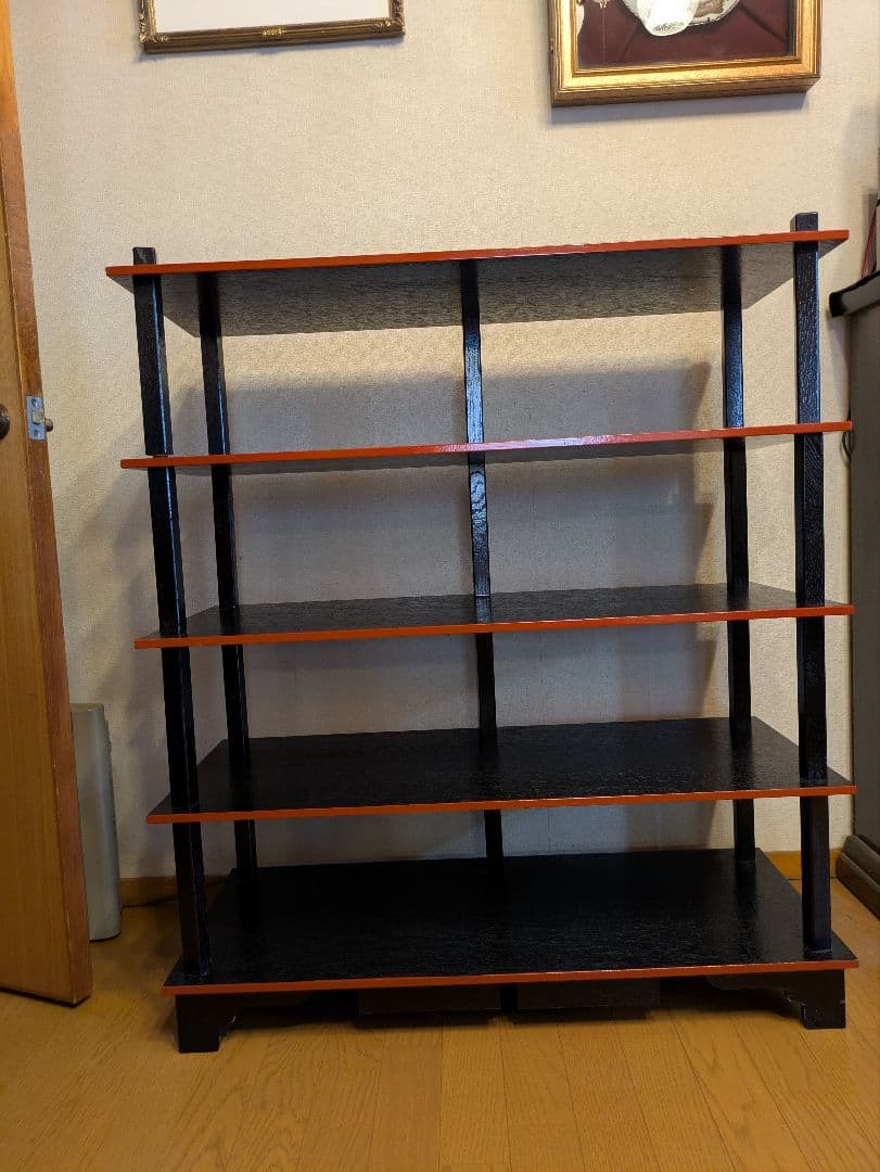 【引き出し付】懐石道具 木製組立式 五段配膳棚 水屋棚 紙箱入り