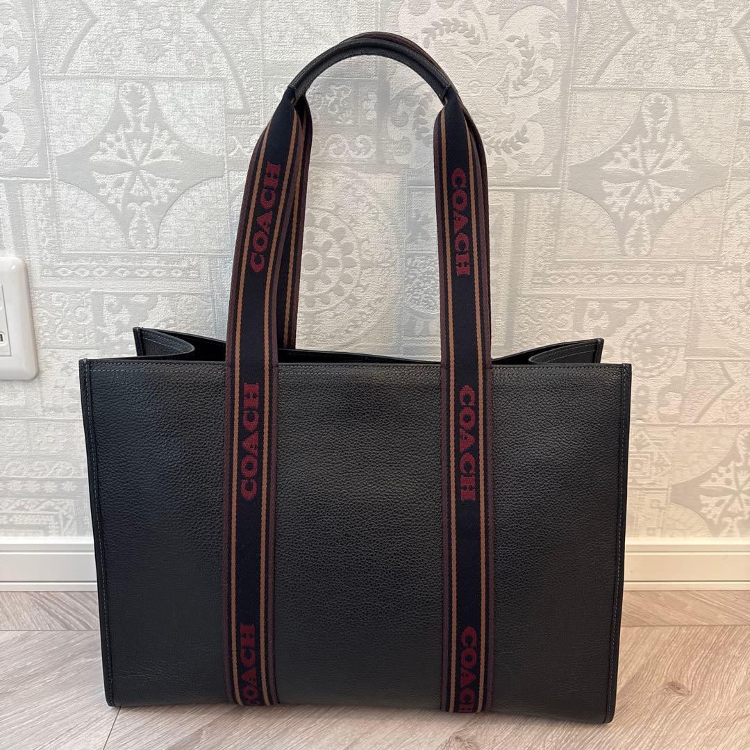 く*ち様 COACH コーチ ブラックレザー トートバッグ