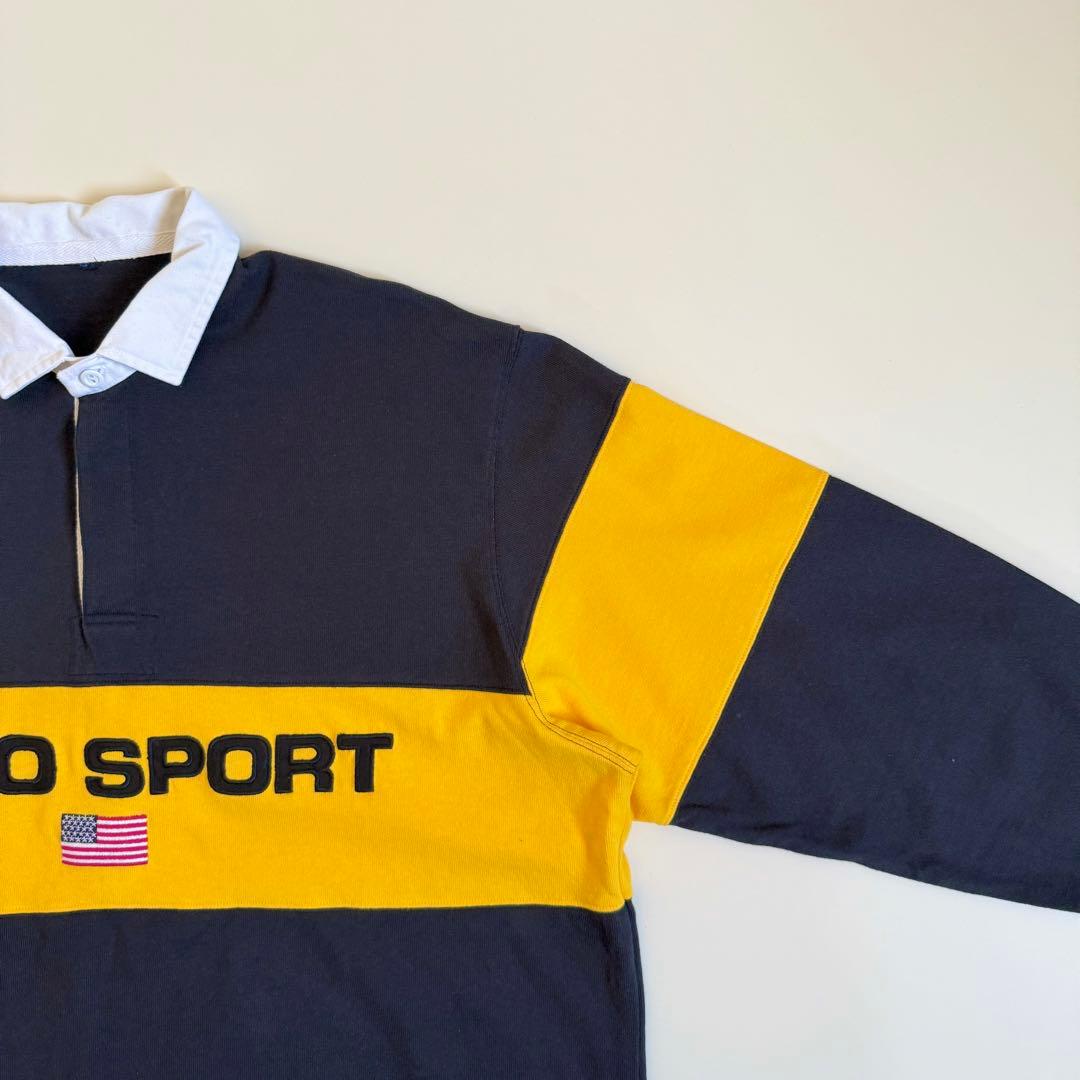 【POLO SPORT】1990s Big Size Rugger Shirt
