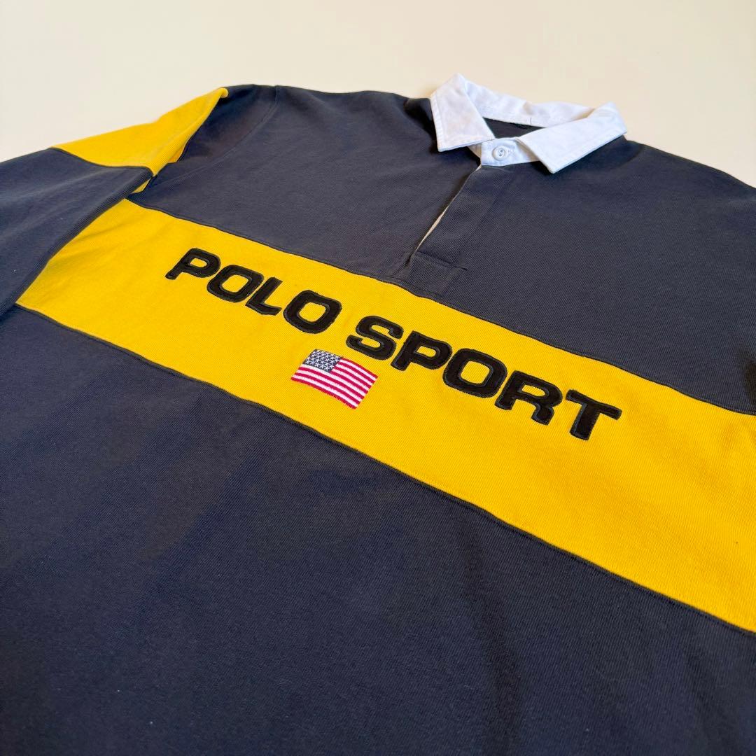 【POLO SPORT】1990s Big Size Rugger Shirt