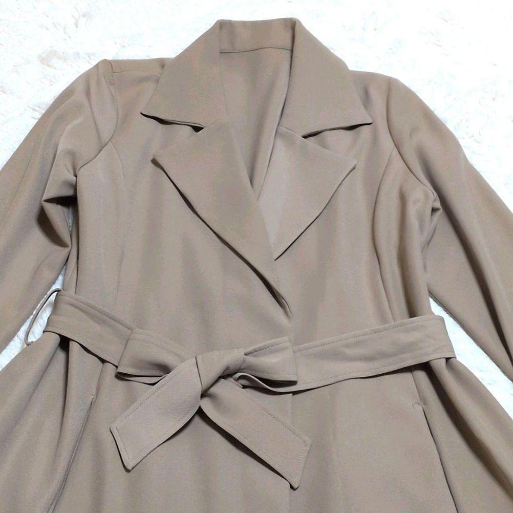 ジェンヌ　トレンチコート　秋　春　ベージュ　バイカラー