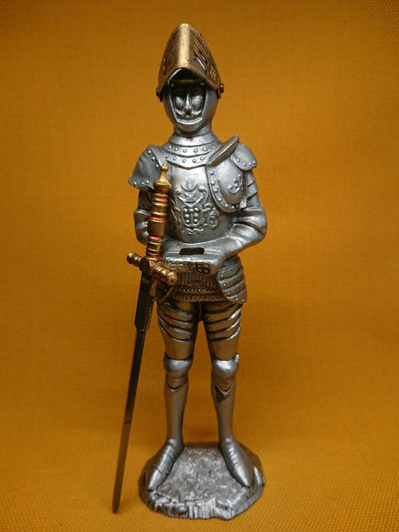 ビンテージ　騎士　金属　ヨーロッパ　置物　インテリア　工芸品　美術品　A1340