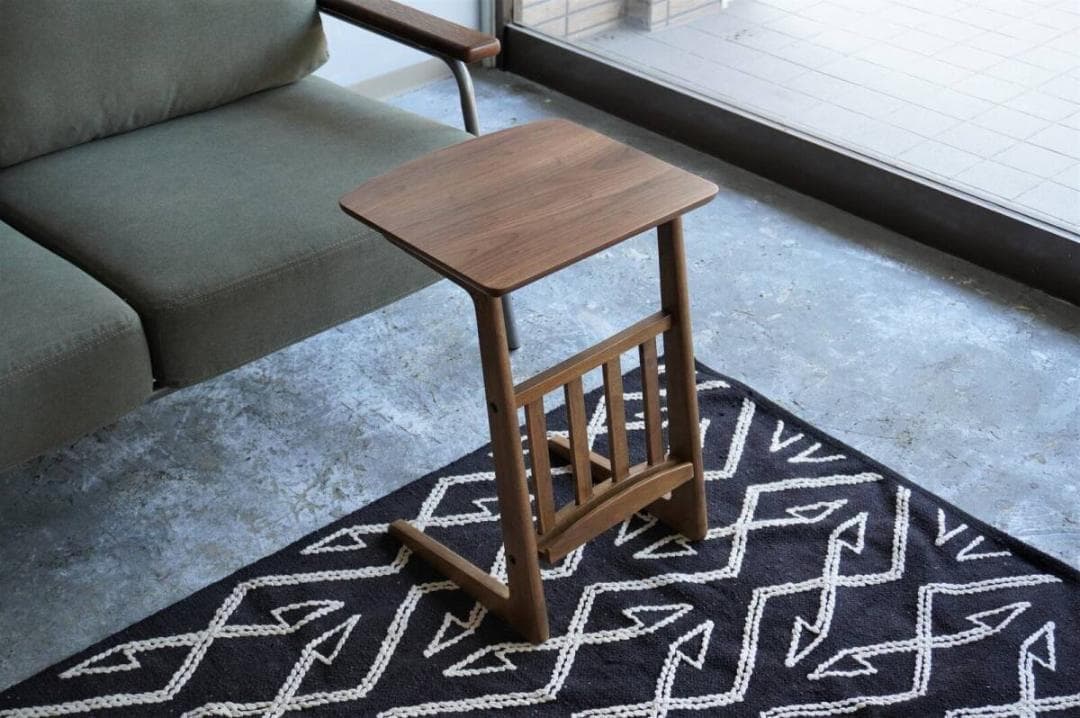 木製 サイドテーブル コの字 収納 ソファー コーヒー ベッドサイド インテリア