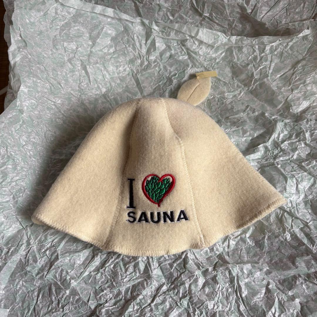 I ❤️ SAUNA サウナハット アイボリー