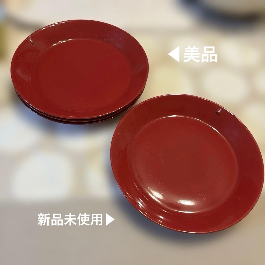 【美品】 赤 平皿 4枚