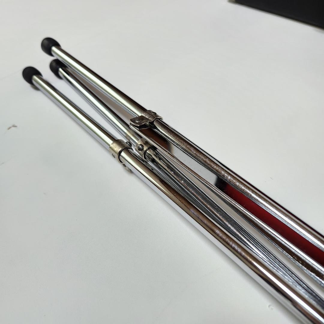 旗棒・旗用トランク・三脚　セット　黒塗千段巻棒・金ネジ式　中古品