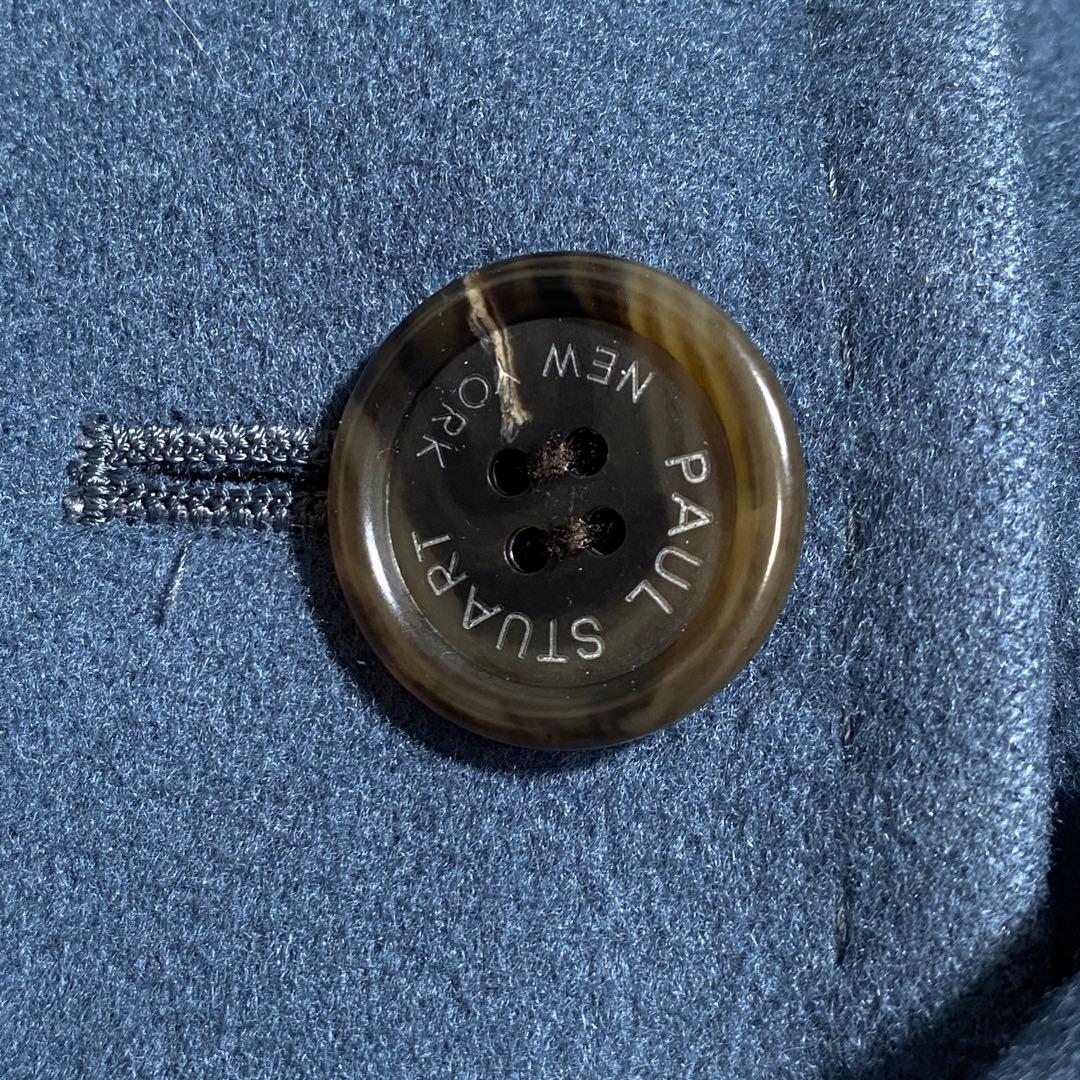 未使用級♡ポールスチュアート カシミヤベルデッドコート 女優襟 スモーキーブルー