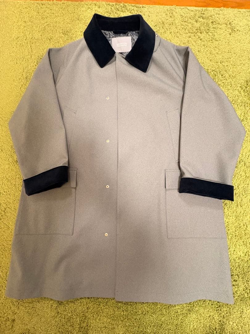 あ*那様 グレー ネイビー ステンカラーコート