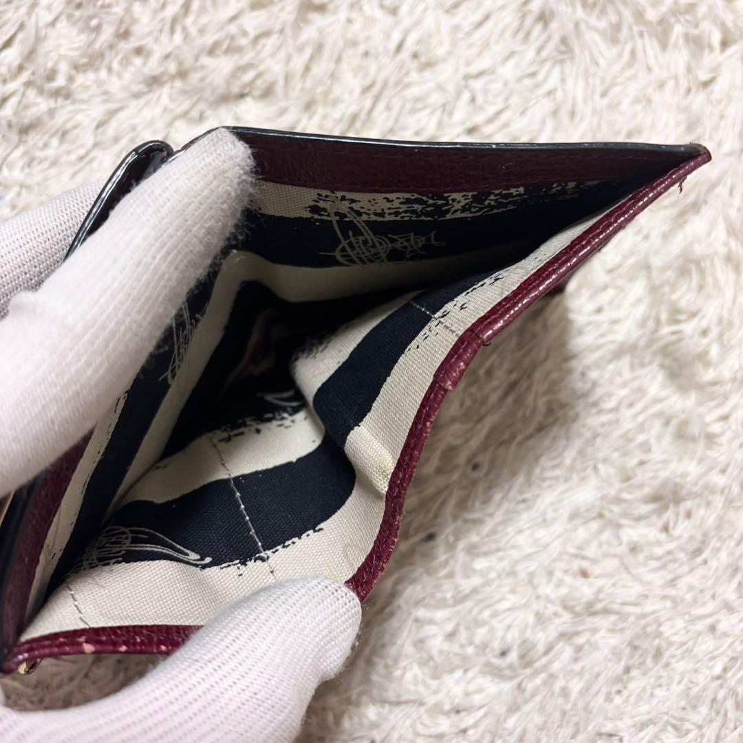 【美品】ヴィヴィアン ウエストウッド がま口 コンパクト 財布 ワインレッド
