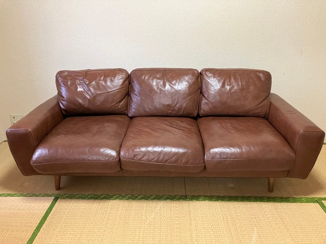 モコシ unicoウニコ　MOLNモルン レザーソファ3シーター