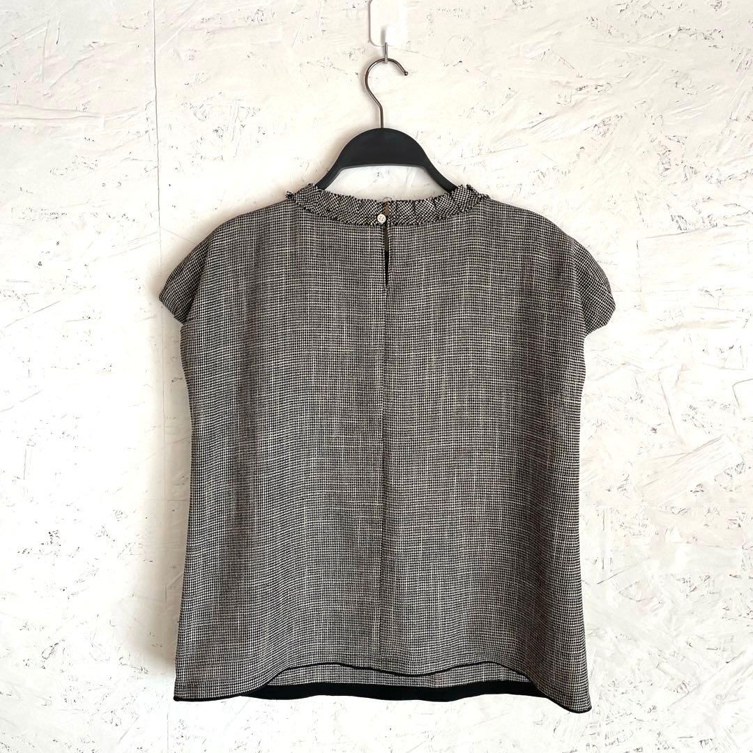 2024SS【Ballsey】ポリエステルレーヨンカラミフレンチスリーブブラウス