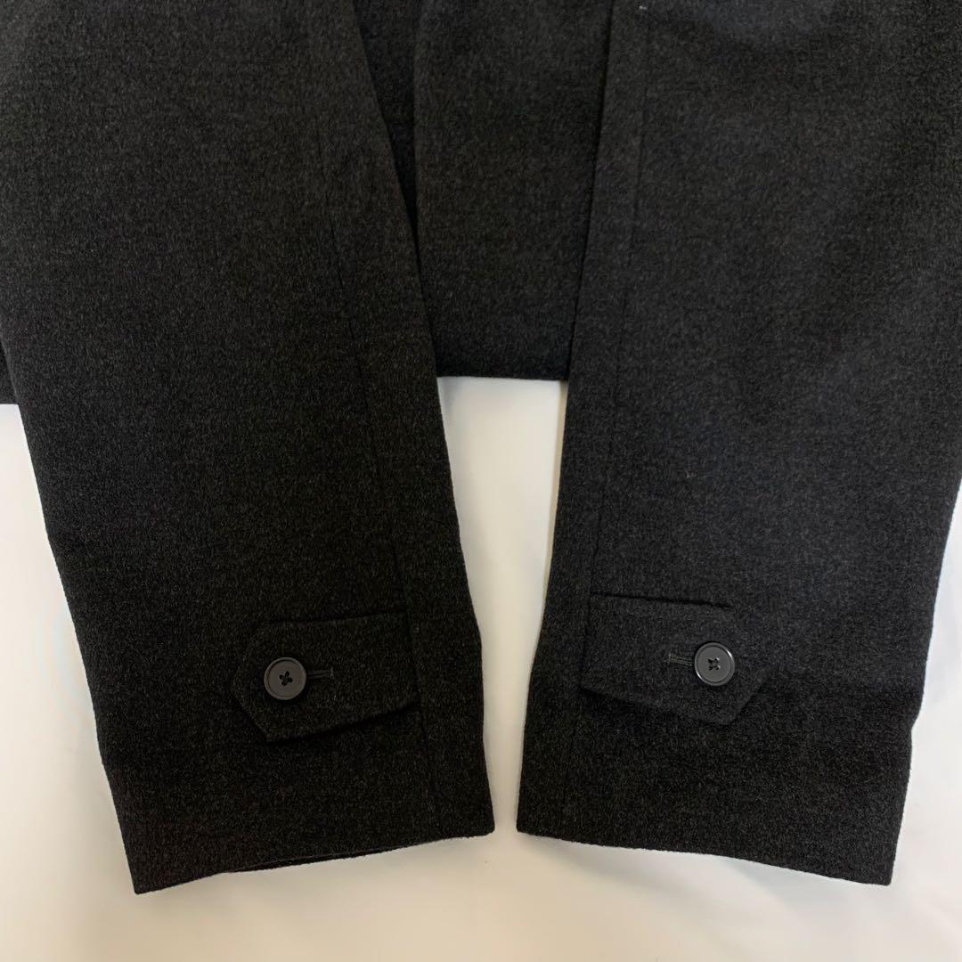 マキシ丈ステンカラーコート　ブラック　ウール生地+カシミヤ混　超ロング丈