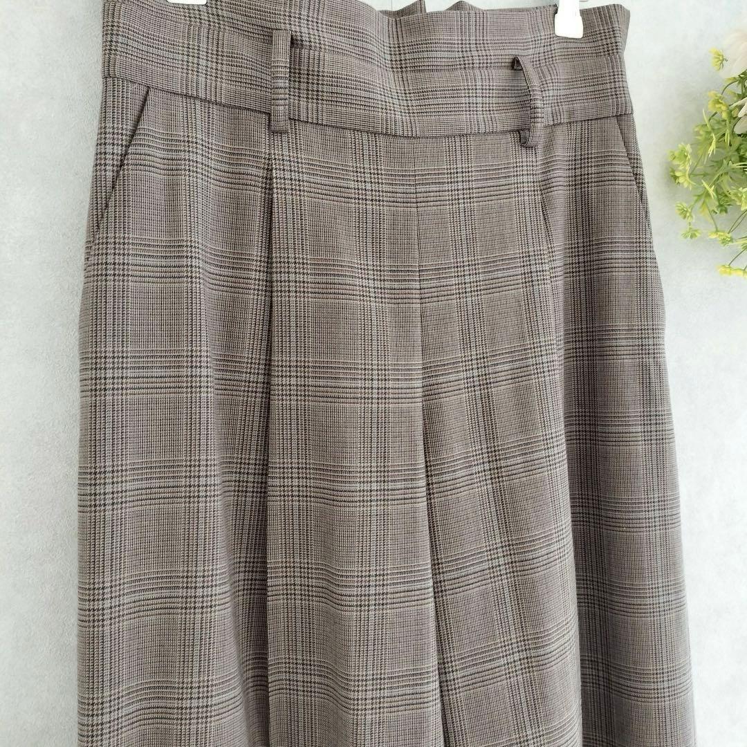 グリーンレーベルリラクシング　チェック　ノーカラー　セットアップ　ブラウン　40