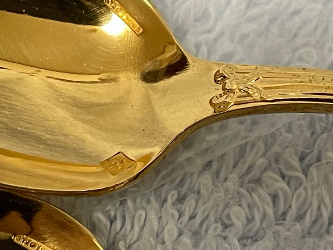 未使用品⭕️廃盤希少クリストフル ゴールド モカスプーン 2本