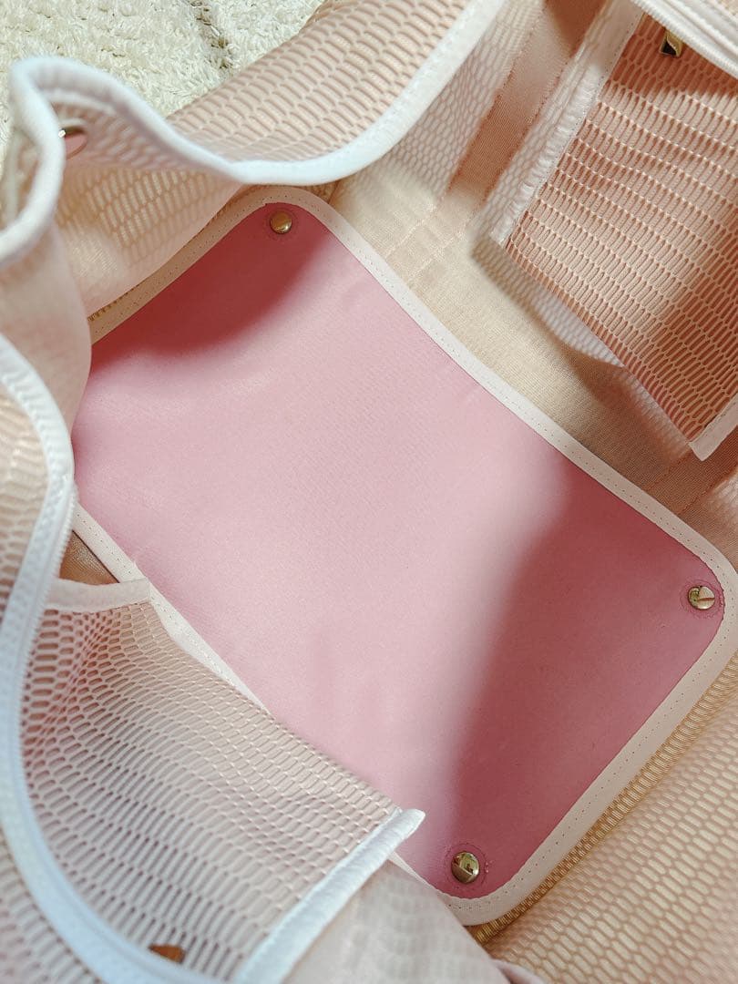 qbag zip nest L グレージュピンク