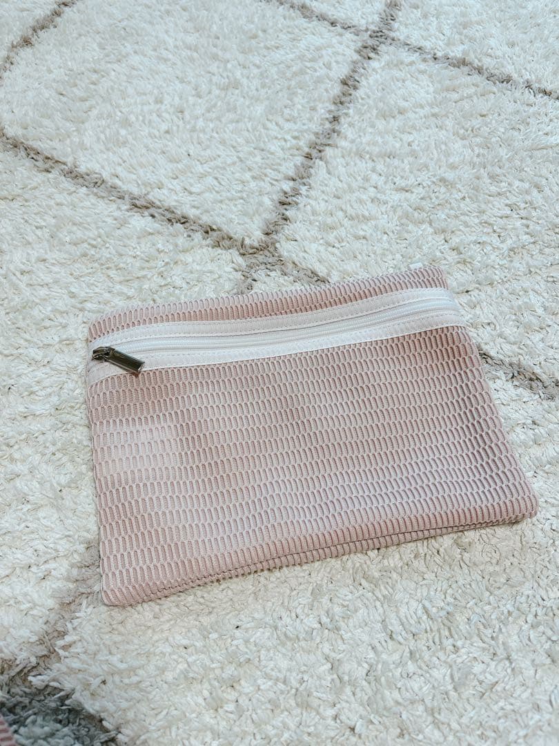 qbag zip nest L グレージュピンク