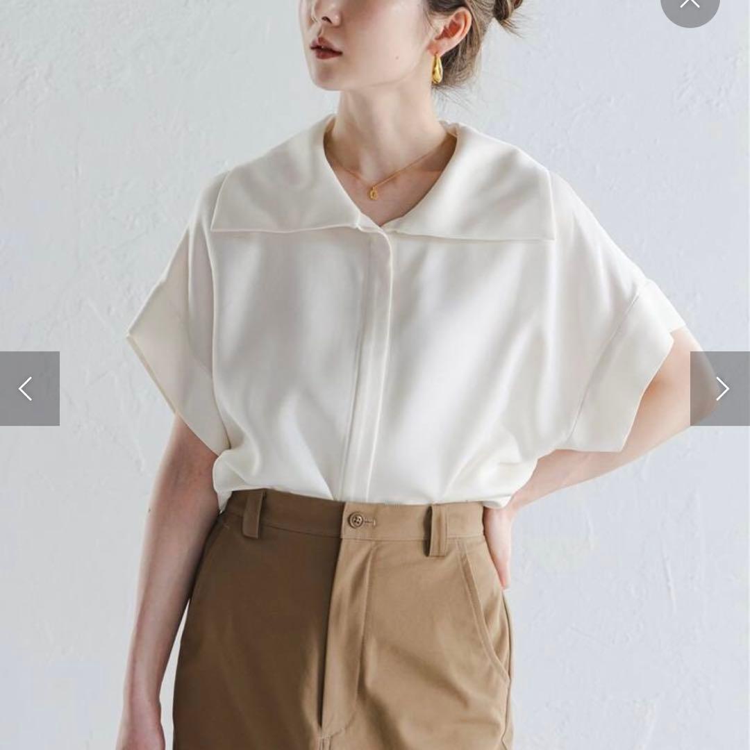 【洗える】2WAY ワイドカラーキュプラブラウス　NOBLE