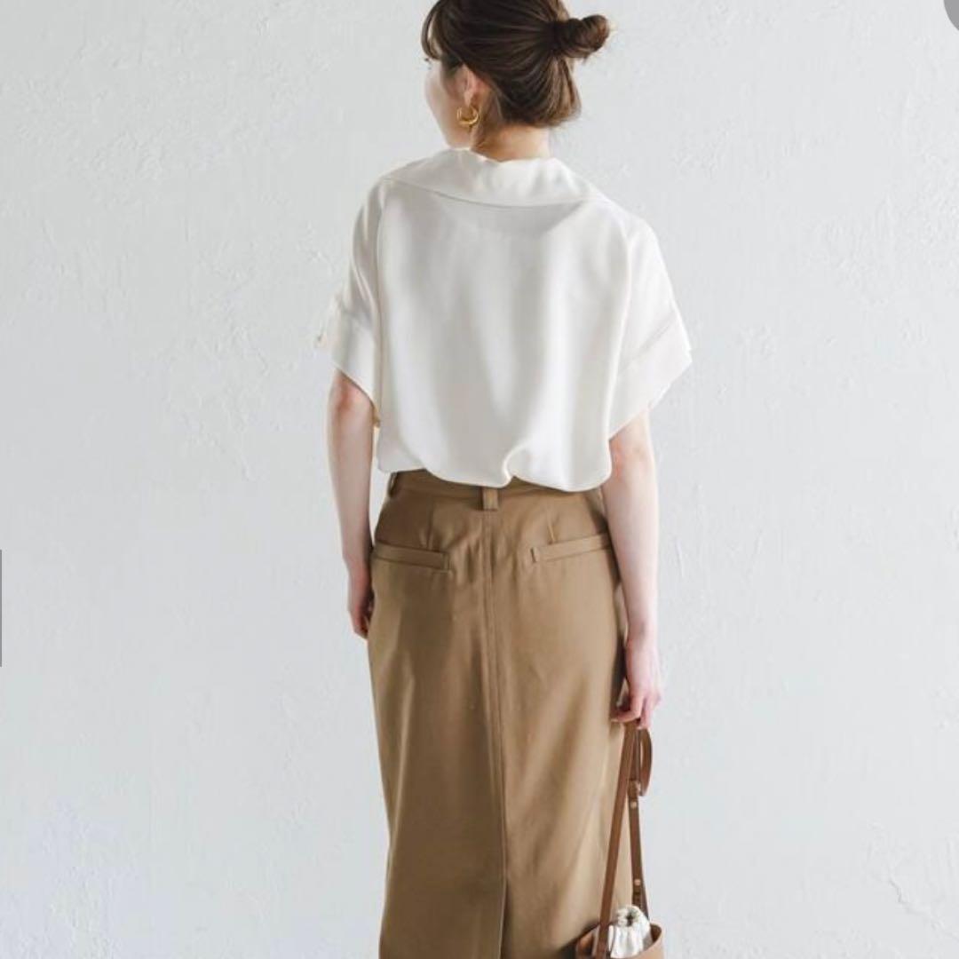 【洗える】2WAY ワイドカラーキュプラブラウス　NOBLE