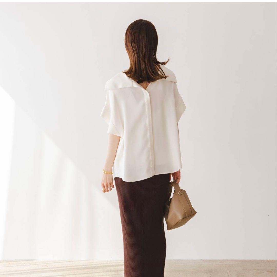 【洗える】2WAY ワイドカラーキュプラブラウス　NOBLE