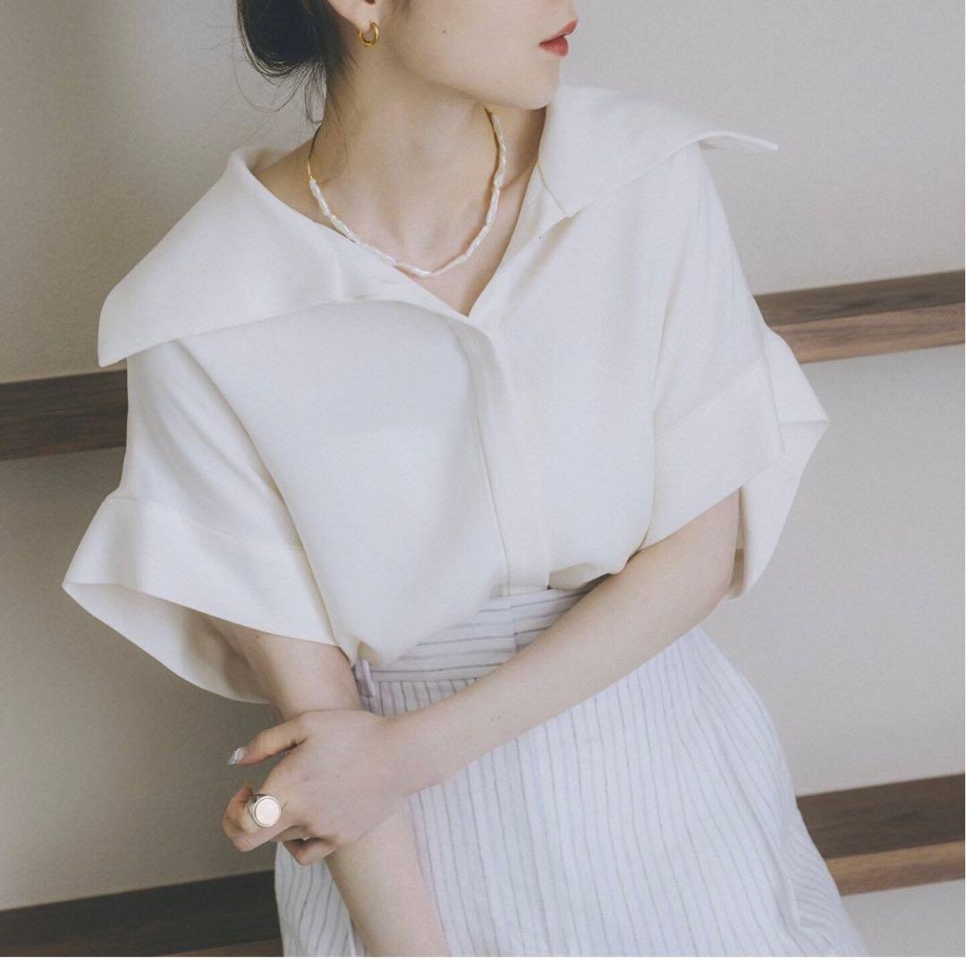 【洗える】2WAY ワイドカラーキュプラブラウス　NOBLE