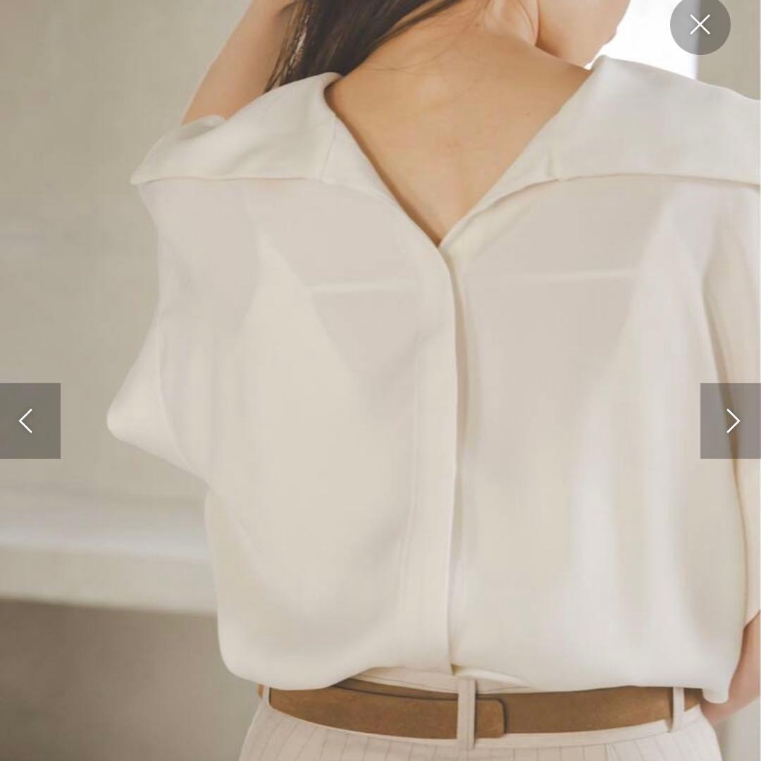 【洗える】2WAY ワイドカラーキュプラブラウス　NOBLE