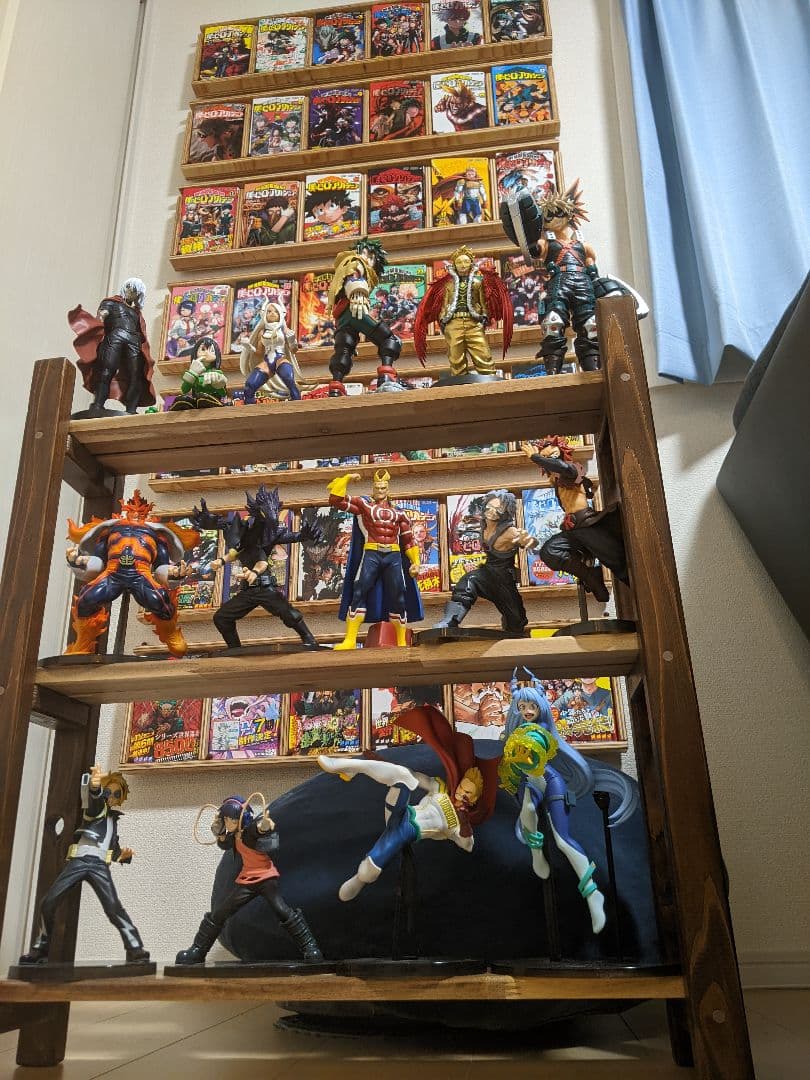 【奥行15cm】奥行狭い木製スリムラック［コミック　漫画　本棚　インテリア］