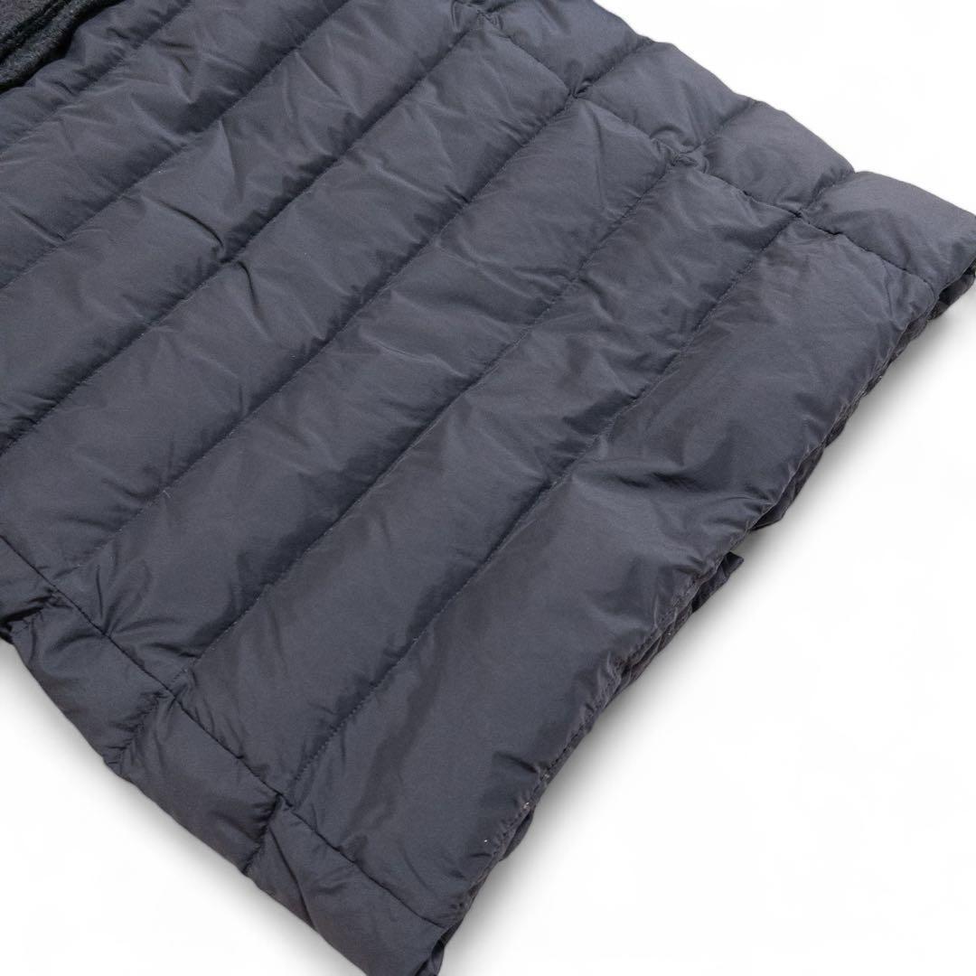 HERNO ノーカラーダウンコートモヘヤ シャギー 異素材 黒 40