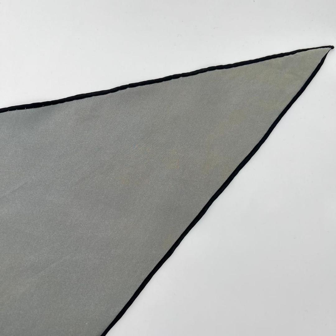 HERMES エルメス ロザンジュ スカーフ グレー　ブラック シルク