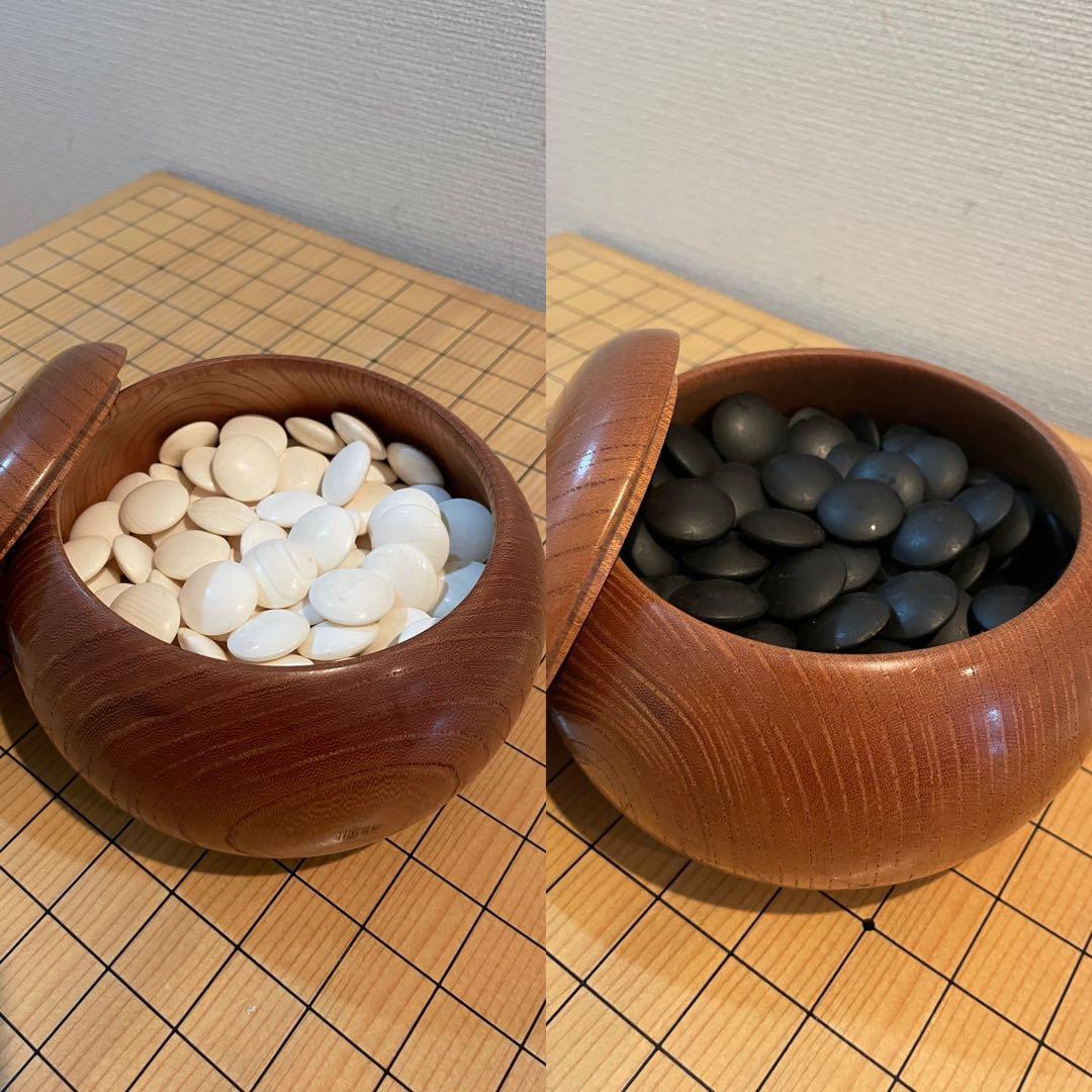 囲碁盤セット　厚み20.5cm 桐箱付き