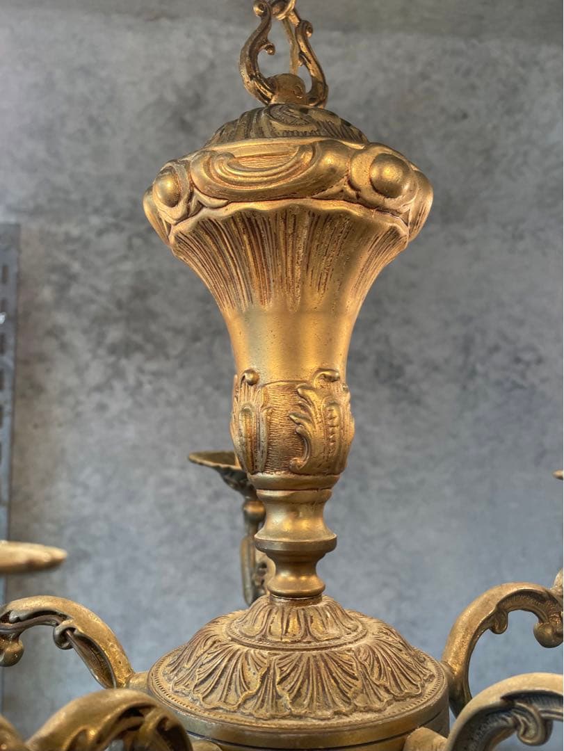 5-11.フランス アンティーク シャンデリア 5灯 キャンドル ブロンズ