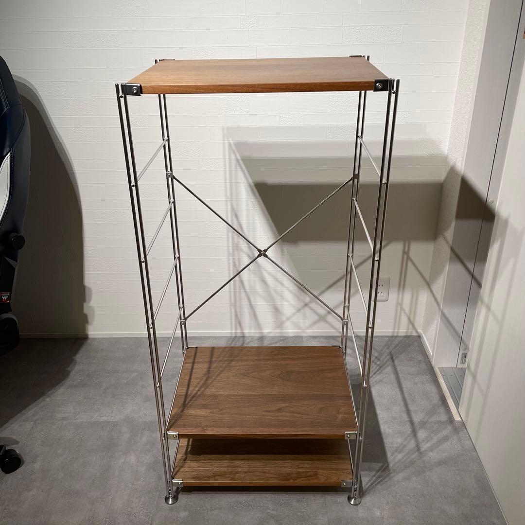 無印良品 ステンレスユニットシェルフ ウォルナット 3段