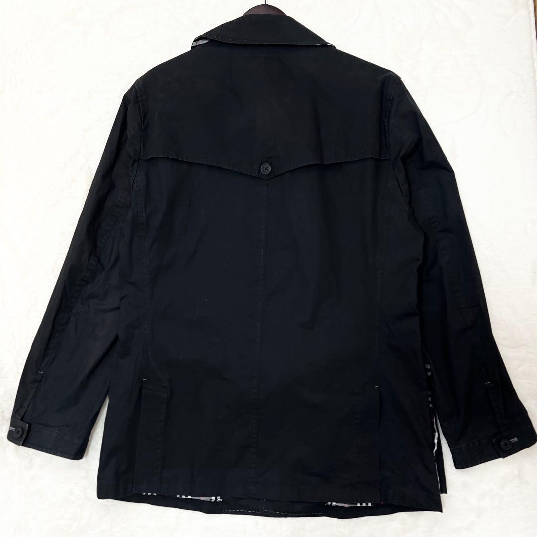 【oda】バーバリーブラックレーベル✨️トレンチコート　ノバチェック　黒　Ｌ