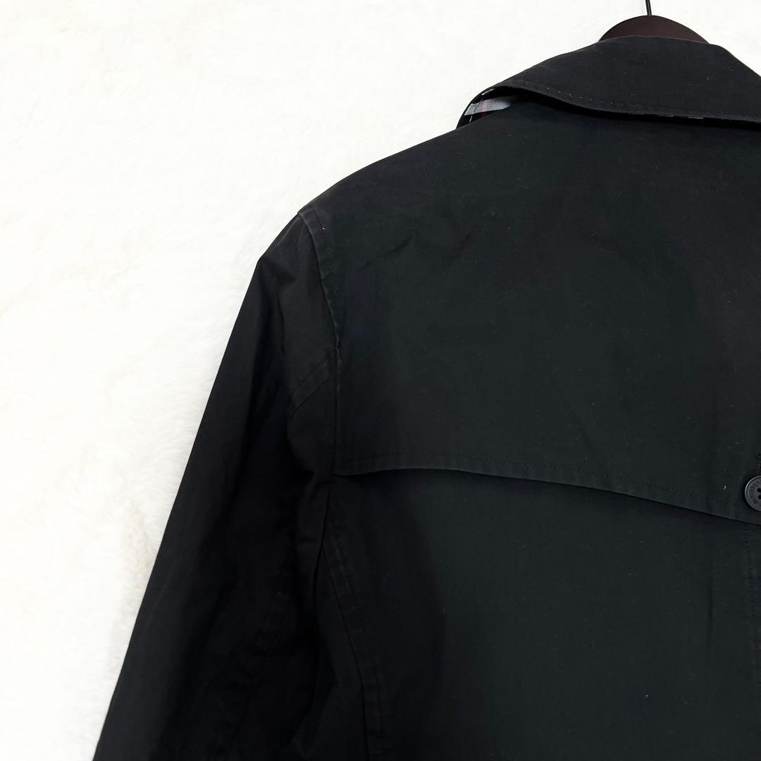 【oda】バーバリーブラックレーベル✨️トレンチコート　ノバチェック　黒　Ｌ