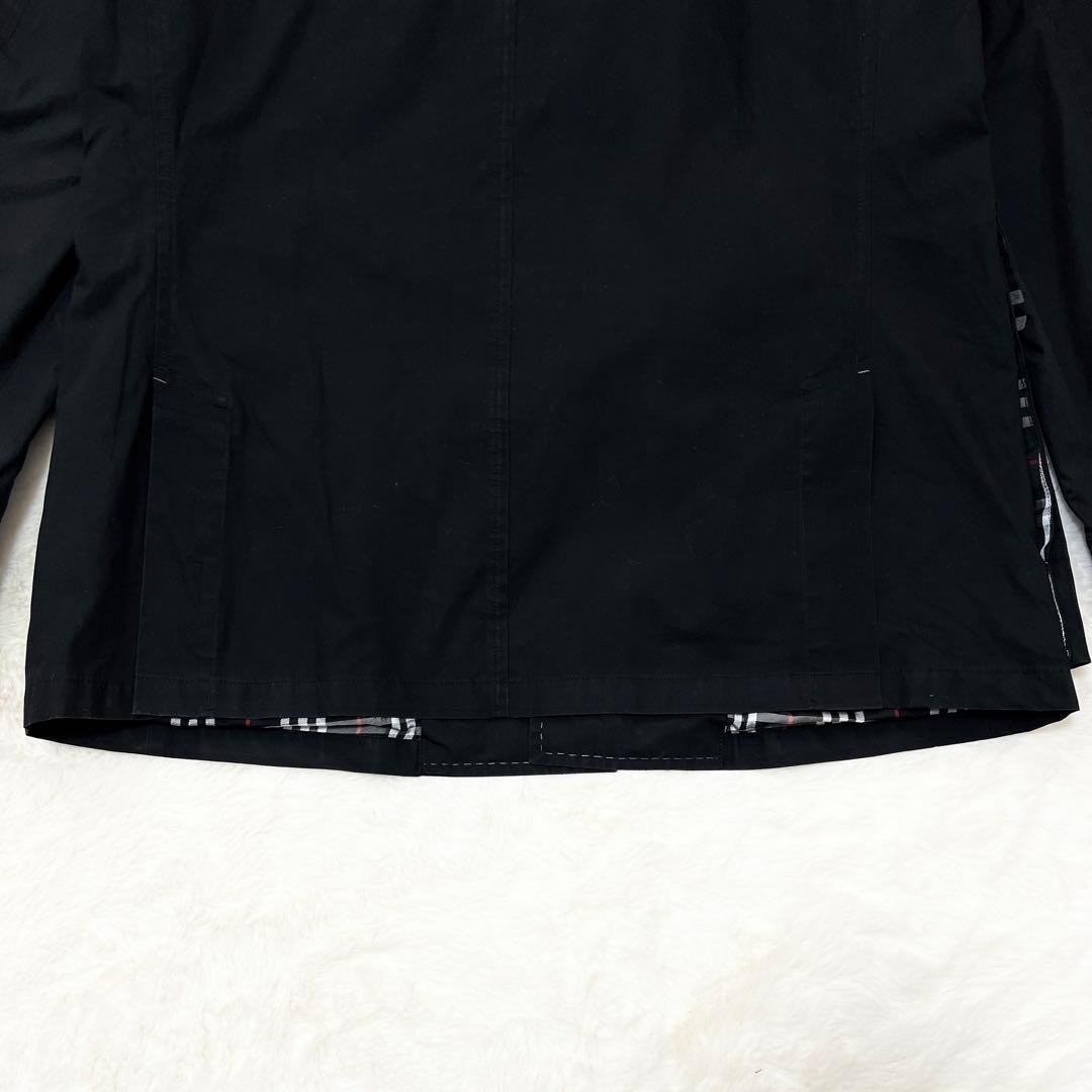 【oda】バーバリーブラックレーベル✨️トレンチコート　ノバチェック　黒　Ｌ