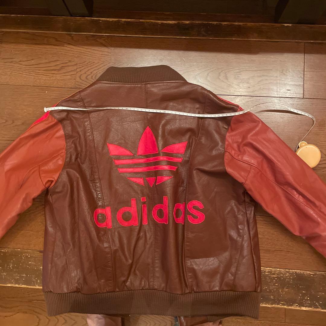 adidas ビンテージ　(本革)レザージャケット　秋セール　22.000円